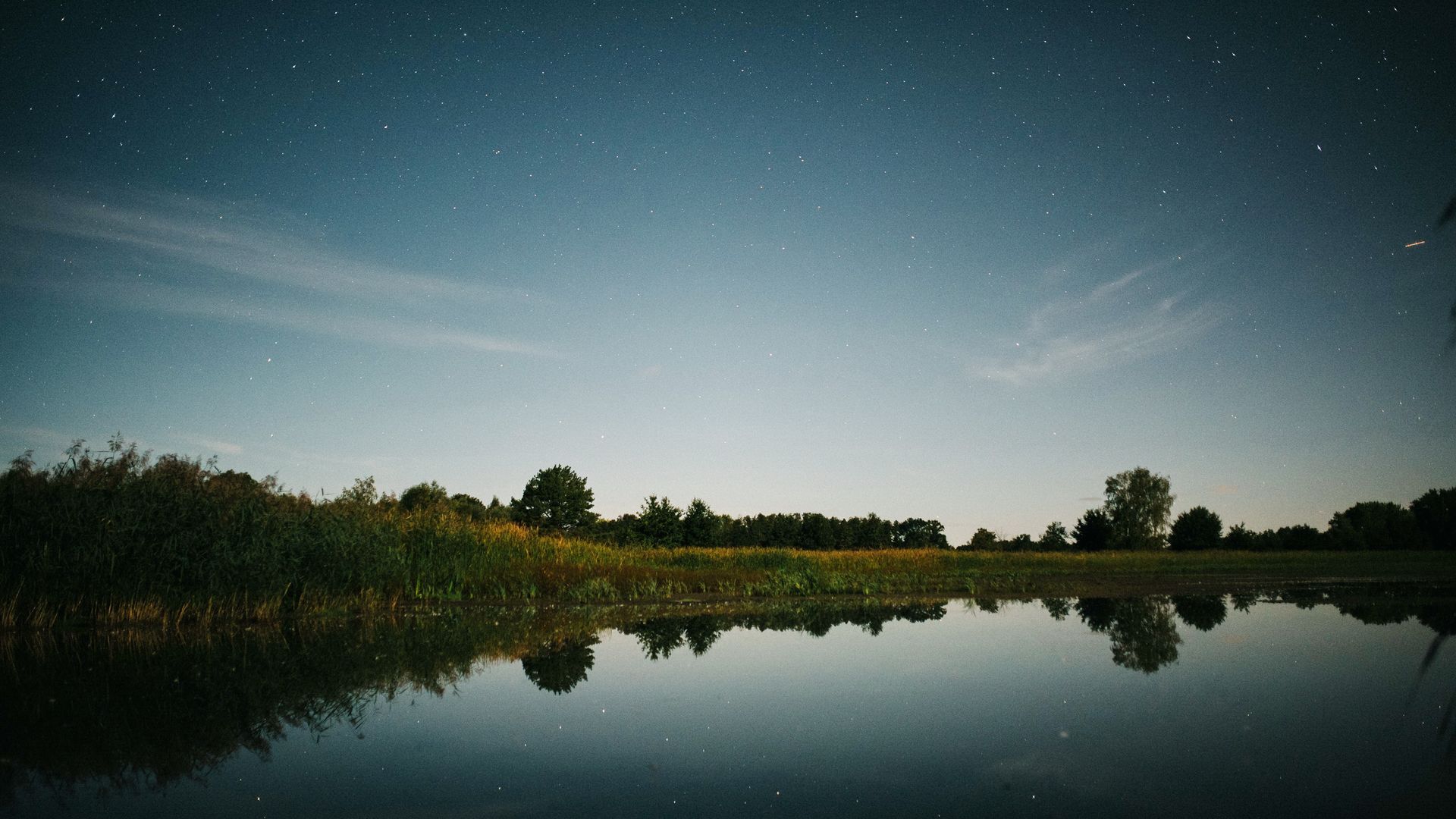 Sternenhimmel über den Fischteichen bei Messdunk