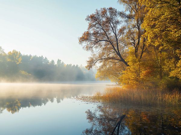 KI generierter Gohlitzsee auf Tafel 2 am Wanderweg in Lehnin